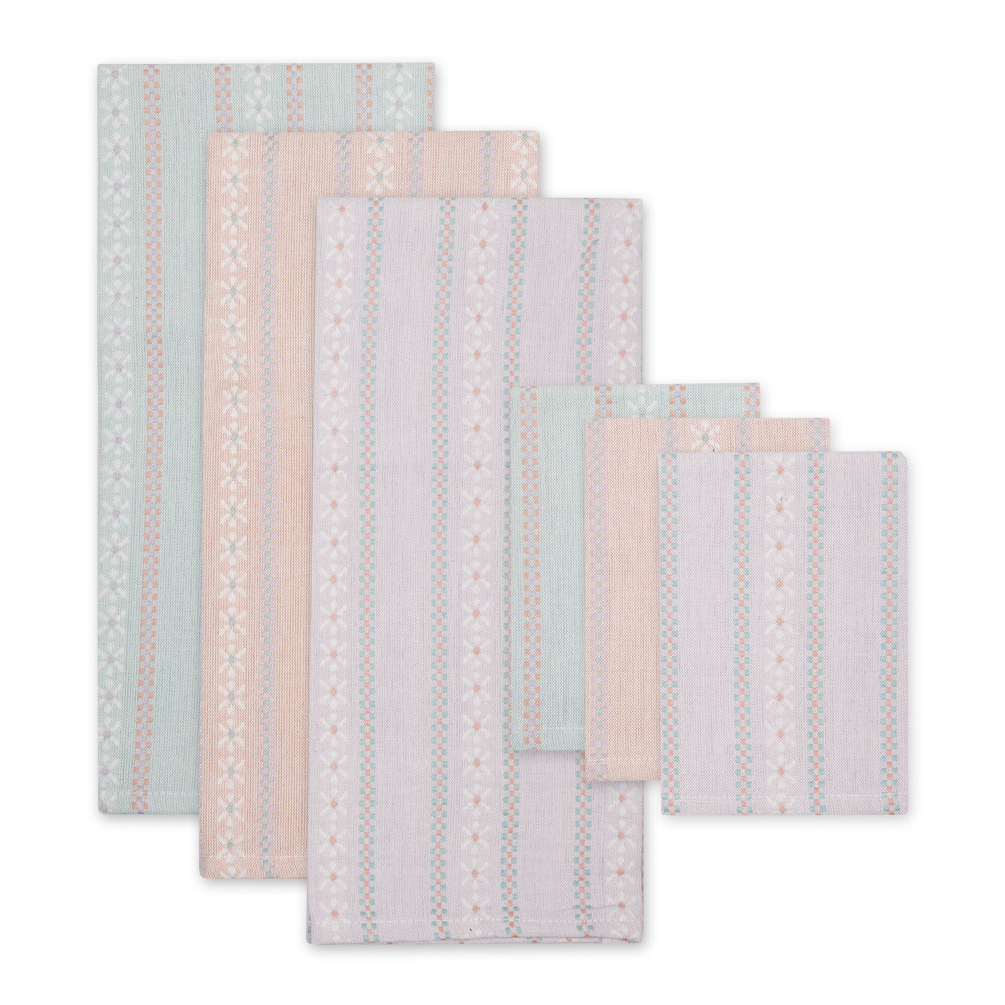 Daisy Dobby Dishtowel & Dishcloth (Set of 6)